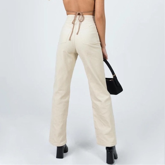 Princess Polly Uptown Corduroy Pants Beige Size 2 - Picture 3 of 6